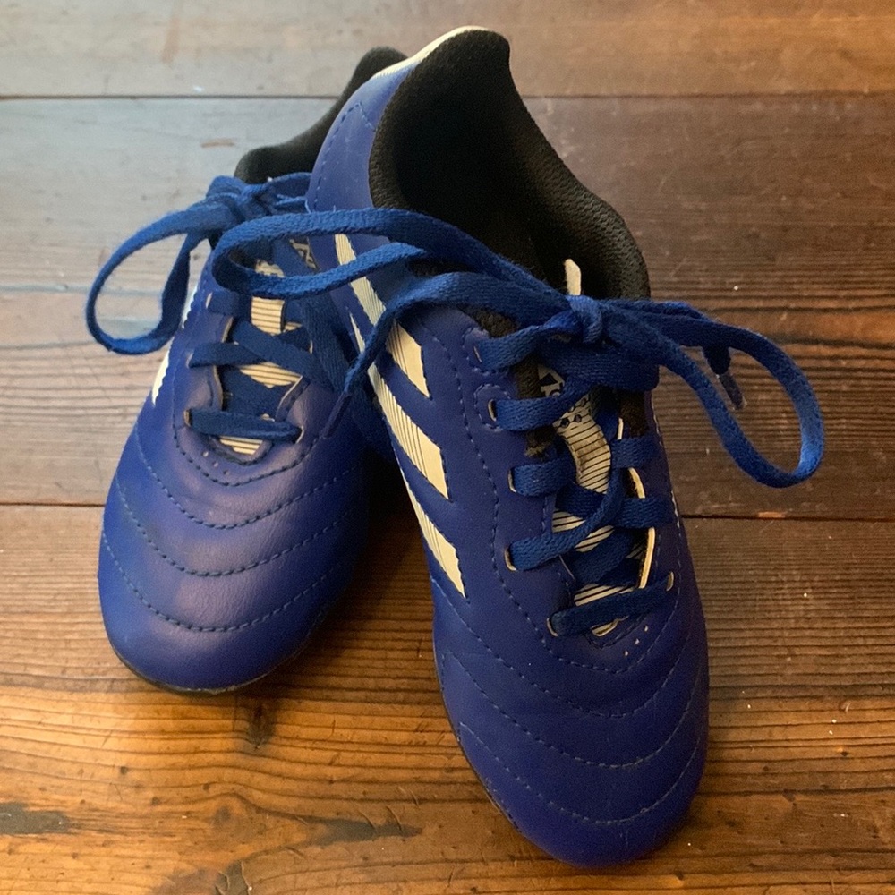 Adidas kids blue cleats, size 11K (US)